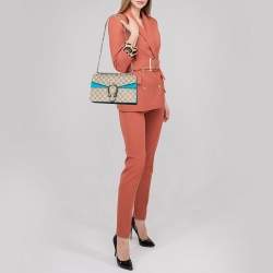 مملوكة مسبقًا حقيبة كتف غوتشي ديونيسوس سويدي وكانفاس سوبريم GG بيج / أزرق صغيرة