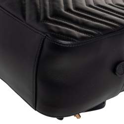 Pre Owned Gucci Black Quilted Leather GG Marmont Backpack