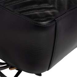 Pre Owned Gucci Black Quilted Leather GG Marmont Backpack