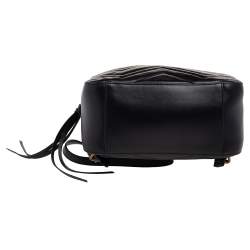Pre Owned Gucci Black Quilted Leather GG Marmont Backpack