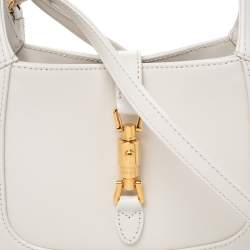 Pre Owned Gucci White Leather Mini Jackie 1961 Shoulder Bag