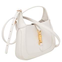 Pre Owned Gucci White Leather Mini Jackie 1961 Shoulder Bag