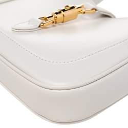 Pre Owned Gucci White Leather Mini Jackie 1961 Shoulder Bag