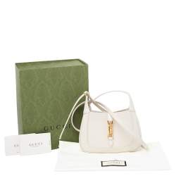 Pre Owned Gucci White Leather Mini Jackie 1961 Shoulder Bag