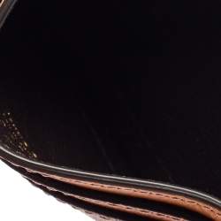 Pre Owned Gucci x Disney Tan Leather and GG Supreme Canvas Mickey Mouse Card Holder