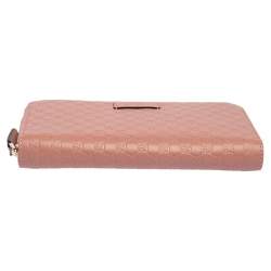Gucci Pink Microguccissima Leather Zip Around Wallet