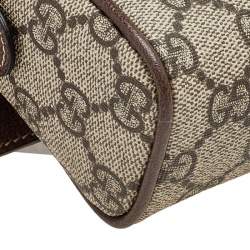 Pre Owned Gucci Beige Coated Canvas And Leather Ophidia Belt Bag