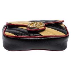 مملوكة مسبقًا حقيبة كروس غوتشي جلد ماتيلاس ثلاثي اللون سوبر ميني جي جي مارمونت تورشون