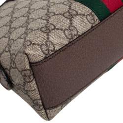 Pre Owned Gucci Beige/Ebony GG Supreme Canvas and Leather Small Ophidia Crossbody Bag