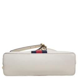 Pre Owned Gucci White Leather Small Ophidia Shoulder Bag