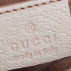 Pre Owned Gucci White Leather Small Ophidia Shoulder Bag
