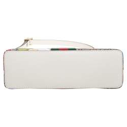 Pre Owned Gucci Beige/Off White GG Supreme Canvas and Leather Floral Print Small Ophidia Crossbody Bag