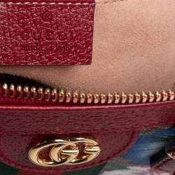 Pre Owned Gucci Multicolor GG Supreme Flora Canvas and Leather Small Ophidia Tote