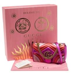 Pre Owned حقيبة كتف غوتشي مارمونت جلد متعدد الألوان ميتاليك مزينة جي جي 