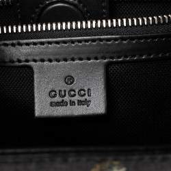 Pre Owned Gucci Grey/Black GG Supreme Canvas Tiger Printed Tote