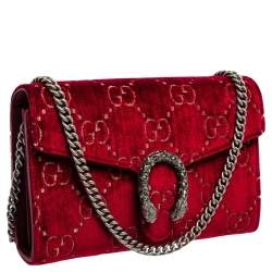مملوكة مسبقًا Gucci Red GG Velvet Mini Dionysus Wallet On Chain