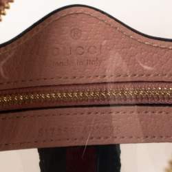 Pre Owned Gucci Pink PVC and Leather Mini Ophidia Transparent Shoulder Bbag