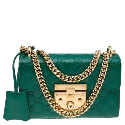 Gucci Green Guccissima Leather Small Padlock Shoulder Bag Gucci TLC