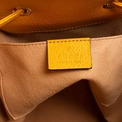 Pre Owned Gucci Mustard GG Supreme Canvas and Leather Small Ophidia Floral Bucket Bag