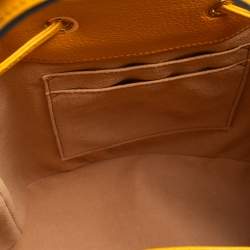Pre Owned Gucci Mustard GG Supreme Canvas and Leather Small Ophidia Floral Bucket Bag