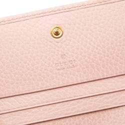 مملوكة مسبقًا محفظة غوتشي جي جي مارمونت جلد وردي مضغوطة