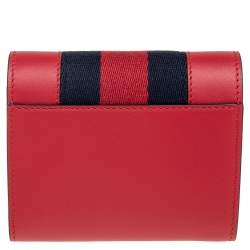 Pre Owned   محفظة مضغوطة غوتشي سيلفي جلد أحمر