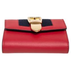 Pre Owned   محفظة مضغوطة غوتشي سيلفي جلد أحمر