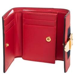 Pre Owned   محفظة مضغوطة غوتشي سيلفي جلد أحمر