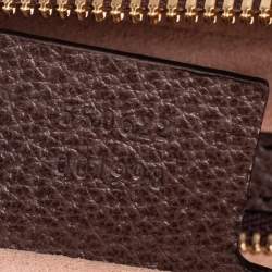 Pre Owned Gucci Brown/Beige GG Supreme Canvas and Leather Small Ophidia Square Top Handle Bag