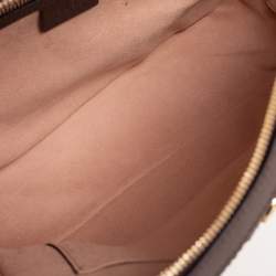 Pre Owned Gucci Brown/Beige GG Supreme Canvas and Leather Small Ophidia Square Top Handle Bag