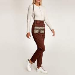 Pre Owned Gucci Beige/Brown GG Supreme Canvas and Leather Ophidia Crossbody Bag