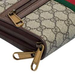 Pre Owned Gucci Beige/Brown GG Supreme Canvas and Leather Ophidia Crossbody Bag