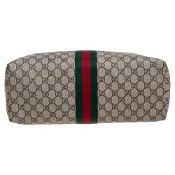 Pre Owned Gucci Beige/Ebony GG Supreme Canvas Medium Ophidia Tote