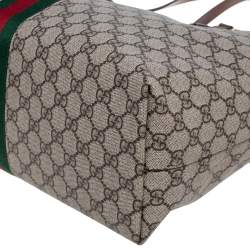 Pre Owned Gucci Beige/Ebony GG Supreme Canvas Medium Ophidia Tote