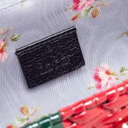 مملوكة مسبقًا حقيبة كتف غوتشي لينيا كيستينو جلد لامع أحمر لامع/أخضر