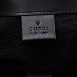 Gucci Black/Grey GG Supreme And Leather Tiger Backpack