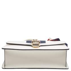 Pre Owned حقيبة كتف غوتشي سيلفي جلد أبيض صغيرة