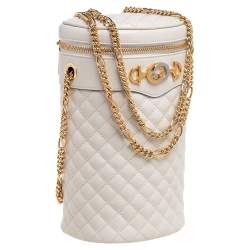 Pre Owned Gucci Off Whie Leather Trapuntata Crossbody Bag