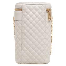Pre Owned Gucci Off Whie Leather Trapuntata Crossbody Bag