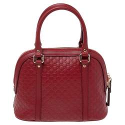 مملوكة مسبقًا حقيبة ميني دوم غوتشي  جلد ميكروغوتشيسيما أحمر