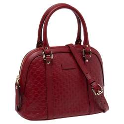 مملوكة مسبقًا حقيبة ميني دوم غوت شي  جلد ميكروغوتشيسيما أحمر