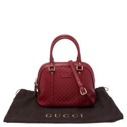 مملوكة مسبقًا حقيبة ميني دوم غوتشي  جلد ميكروغوتشيسيما أحمر