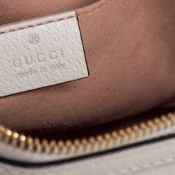 Pre Owned Gucci Beige/White GG Supreme Flora Canvas And Leather Small Ophidia Shoulder Bag