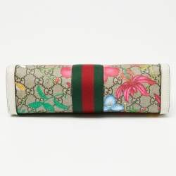 Pre Owned Gucci Multicolor Floral Prints GG Supreme Canvas Ophidia Shoulder Bag