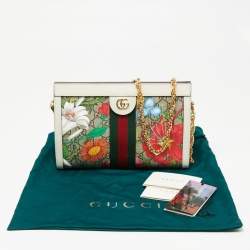 Pre Owned Gucci Multicolor Floral Prints GG Supreme Canvas Ophidia Shoulder Bag