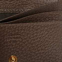 Gucci Beige/Brown GG Supreme Canvas and Leather Ophidia Web Compact Wallet