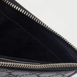 Pre Owned Gucci Black Guccissima Leather Zip Around Wallet