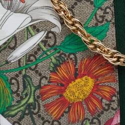Pre Owned Gucci Multicolor GG Supreme Canvas And Leather Small Ophidia Flora Shoulder Bag