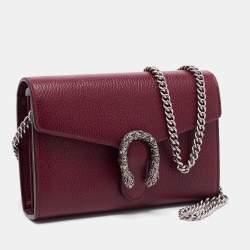 مملوكة مسبقًا Gucci Dark Red Leather Dionysus Wallet On Chain