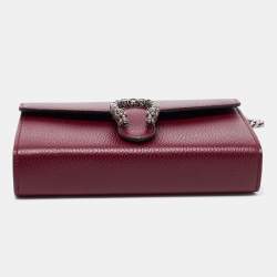 مملوكة مسبقًا Gucci Dark Red Leather Dionysus Wallet On Chain